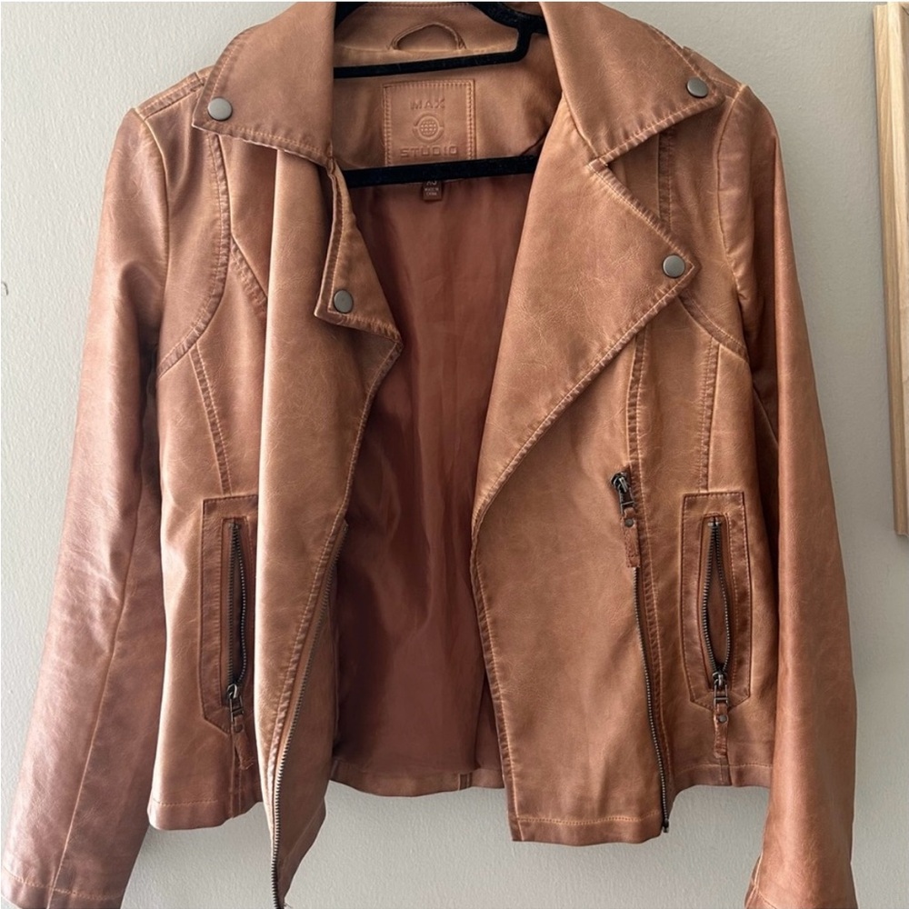 Max Studio Brown Leather Jacket